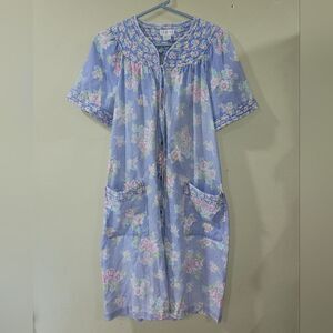 Fundamentals Size Medium Vintage Purple Pink Floral House Dress